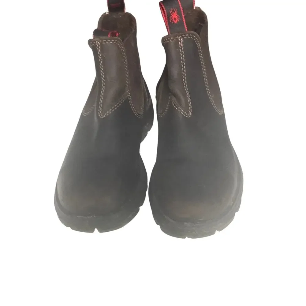 Redback Brown Leather Work Boots Slip-On Ankle Boots Men's 6.5